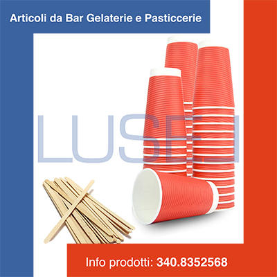 (a41) PZ 100 BICCHIERI CAPPUCCINO ROSSO 550 ML H 13,5 CM X 8,5 CM DIAMETRO + PZ 100 STECCHE INCARTATE 19 CM