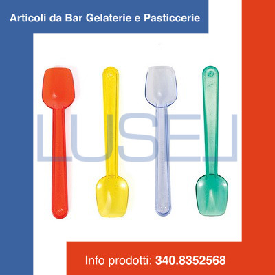 b1 PZ 500 PALETTINE TRASPARENTI CM 9,5 IN VARI COLORI PER GELATI E DOLCI