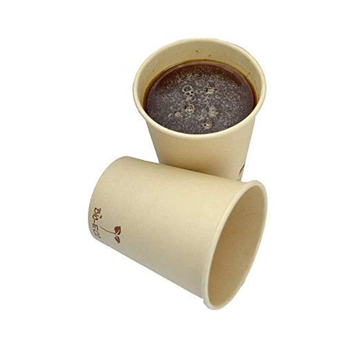 (a45) PZ 100 BICCHIERI ECO BIO AVANA IN CARTA 2,5 OZ (70 ML) ALTO 5,5 x 5,5 DIAMETRO IDEALI PER BEVANDE CALDE COME CAFFE